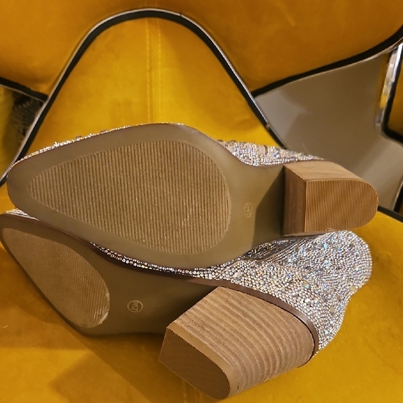 Crystal-Embellished Ankle Boots in Nude/Silver - Picture 4 of 6